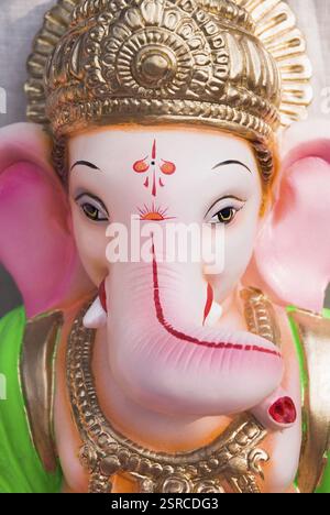Idol des ganesh Elefanten, der Gott mit dem Kopf des ganeshotsav, Pune, Maharashtra, Indien, Asien Stockfoto