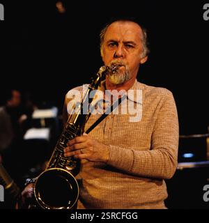 Jazz fest Berlin, Philharmonie, 1980, Warne Marsh, amerikanischer Cool Jazz Saxophonist, spielt mit dem Warne Marsh Quartet Stockfoto