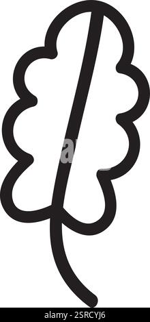 Minimalistische Vektor-Illustration, die das Wesen eines Eichenblattes festlegt, mit einer auffälligen Umrisse und einem anmutig geschwungenen Stiel, perfekt für die Verschönerung von Naturmotiven Stock Vektor