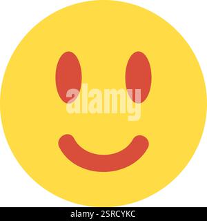 Einfaches Emoticon, das mit geschlossenen Augen lächelt und Glück, Freude und positive Emotionen ausdrückt, perfekt für soziale Medien, Kommunikation und gute Vibes Stock Vektor