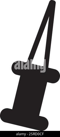 Einfache schwarze Push Pin Silhouette mit scharfer Nadel, die nach oben zeigt, isolierte Vektor-Illustration auf weißem Hintergrund, ideal für Büro- und Schreibwaren-bezogene Designs Stock Vektor