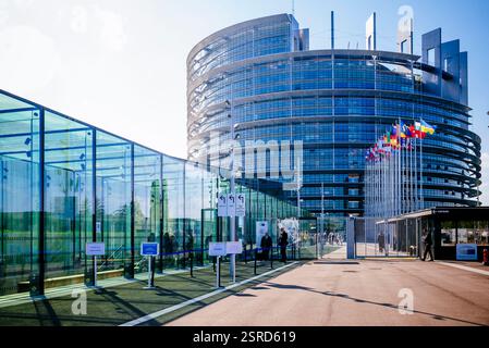Louise Weiss Gebäude. Europäisches Parlament. Straßburg, Unterrhein, Elsass, Grand Est, Frankreich, Europa Stockfoto