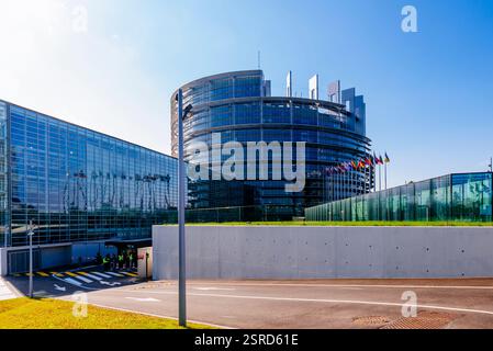 Louise Weiss Gebäude. Europäisches Parlament. Straßburg, Unterrhein, Elsass, Grand Est, Frankreich, Europa Stockfoto