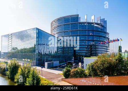 Louise Weiss Gebäude. Europäisches Parlament. Straßburg, Unterrhein, Elsass, Grand Est, Frankreich, Europa Stockfoto