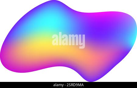 Farbenfroher abstrakter Hintergrund mit einem fließenden Verlauf, der glatte Übergänge zwischen verschiedenen Farbtönen erzeugt, was zu einem optisch ansprechenden und dynamischen Design führt Stock Vektor