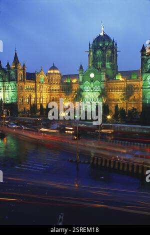Victoria Terminus Station VT jetzt CST Chhatrapati Shivaji Terminus Station, Bombay Mumbai, Maharashtra, Indien, Asien Stockfoto