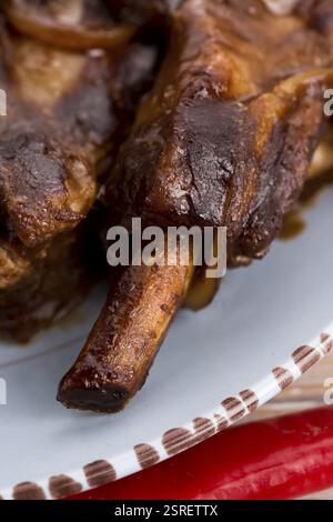 Gegrillte Schweinefleisch Baby Back Ribs, lodz, polen Stockfoto
