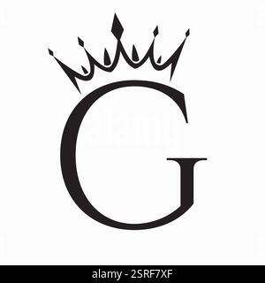 Initial Letter G Crown Logo Konzept für Mode und Schönheit Symbol Vektor Vorlage Stock Vektor