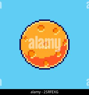 Pixel Art Moon Game Asset Design Stock Vektor