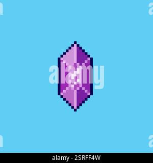 Pixel Art Purple Gemstone Spiel Asset Design Stock Vektor