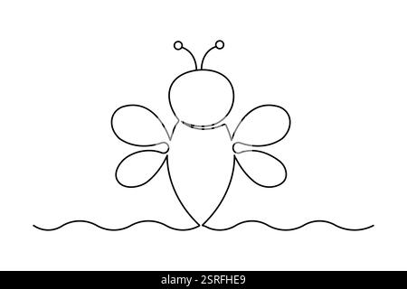 Be durchgehende einzeilige Zeichnung und minimalistisches Konturvektorsymbol Stock Vektor