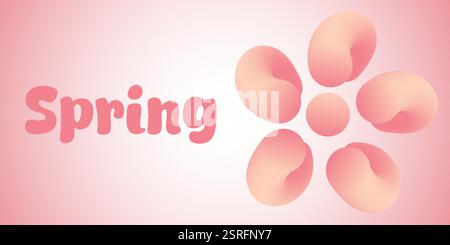 Elegantes Frühlingsthema mit rosafarbenen Blütenblättern und verlaufendem Hintergrund Stock Vektor