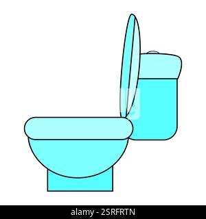 Illustration der Toilettenschüssel. Seitenansicht Stock Vektor