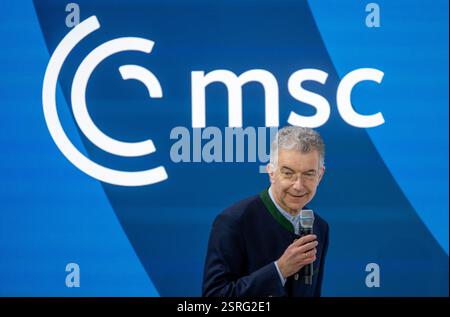 München, Deutschland. Februar 2025. Christoph Heusgen, Direktor der Münchner Sicherheitskonferenz, während der Konferenz. Die 61. Münchner Sicherheitskonferenz (MSC) findet vom 14. Bis 16. Februar 2025 im Hotel Bayerischer Hof in München statt. Quelle: Peter Kneffel/dpa/Alamy Live News Stockfoto