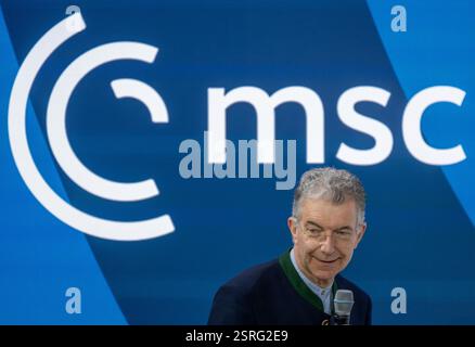 München, Deutschland. Februar 2025. Christoph Heusgen, Direktor der Münchner Sicherheitskonferenz, während der Konferenz. Die 61. Münchner Sicherheitskonferenz (MSC) findet vom 14. Bis 16. Februar 2025 im Hotel Bayerischer Hof in München statt. Quelle: Peter Kneffel/dpa/Alamy Live News Stockfoto