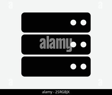 Festplatte Server Data Center Storage Archiv Memory Stick CPU Computertechnologie Tech Schwarz weiß Symbol Symbol Symbol Grafik Illustration Vektor Stock Vektor