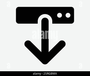 Datenserver Download Speicher Archiv Pfeil nach unten Laden Festplatte Computer CPU-Speicher Schwarz weiß Symbol Symbol Symbol Grafik Illustration Vektor Stock Vektor
