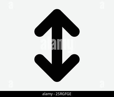 Nach Oben Nach Unten Anheben Absenken Erhöhen Pfeil Zeiger Punkt Pfad Aufzug Anheben Tropfen Schwarz Weiß Symbol Zeichen Symbol Grafik Illustration Vektor Stock Vektor