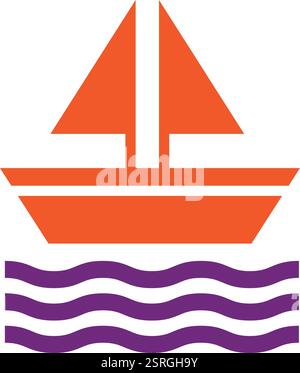 Bootsvektor-Symbol Design-Illustration Stock Vektor