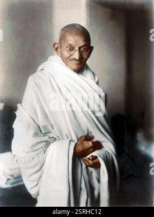 Seltene studio Foto von Mahatma Gandhi in London, 1931 Stockfoto