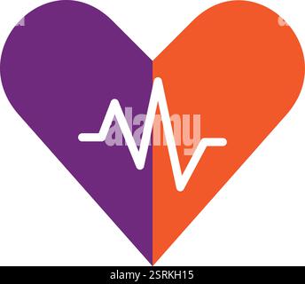 Herzfrequenz-Vektor-Symbol Design-Illustration Stock Vektor