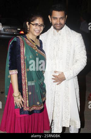 Bollywood-Schauspieler Aamir Khan Kiran Rao Sangeet Zeremonie Imran Khan Avantika Malik Hochzeit Bauernhof Haus Karjat Bergstation Mumbai Stockfoto