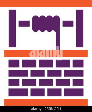Wasserbrunnen-Vektor-Symbol-Design-Illustration Stock Vektor