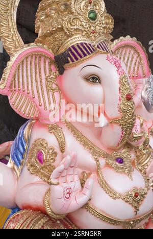 Idol des ganesh Elefanten, der Gott mit dem Kopf des ganeshotsav, Pune, Maharashtra, Indien, Asien Stockfoto