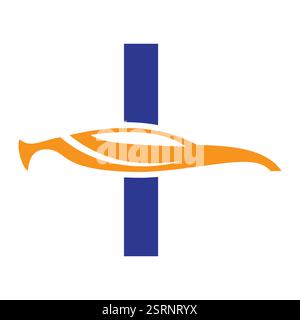 Initial Letter I Design Concept with Car Symbol Vector Template Stock Vektor