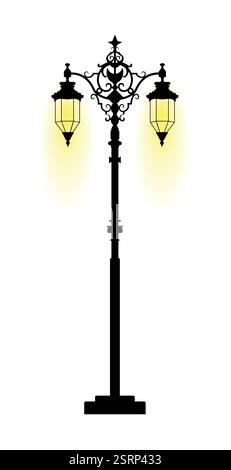 An old lantern with stars and an moon in illutrator Stock Vektor