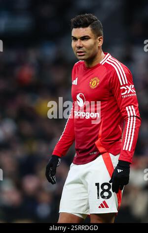 LONDON, Großbritannien - 16. Februar 2025: Casemiro von Manchester United während des Premier League-Spiels zwischen Tottenham Hotspur FC und Manchester United FC im Tottenham Hotspur Stadium (Foto: Craig Mercer/Alamy Live News) Stockfoto