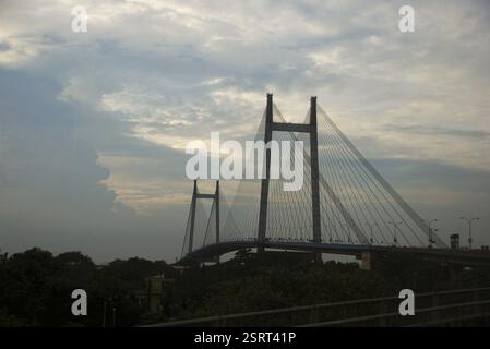 New Howrah Vidyasagar Setu Bridge, Kalkutta, Westbengalen, Indien, Asien Stockfoto