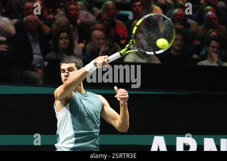 Carlos Alcaraz aus Spanien im Einsatz während der ABN AMRO Open 2025, ATP 500 Tennis-Veranstaltung am 7. februar 2025 in Rotterdam, Niederlande. Foto Laurent Lairys / ABACAPRESS. KOM Stockfoto
