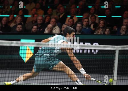 Carlos Alcaraz aus Spanien im Einsatz während der ABN AMRO Open 2025, ATP 500 Tennis-Veranstaltung am 7. februar 2025 in Rotterdam, Niederlande. Foto Laurent Lairys / ABACAPRESS. KOM Stockfoto