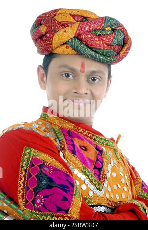 Rajasthani Mann in traditioneller Kleidung Herr #782W Stockfoto