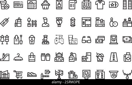 Hochwertige Sammlung von Vektorsymbolen mit editierbarer Kontur. Ideal für professionelle und kreative Projekte. Stock Vektor