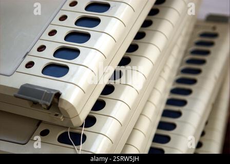 Stimmgerät Teil des elektronischen Wahlgeräts in Bombay Mumbai, Maharashtra, Indien, Asien Stockfoto