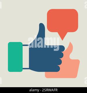 Hand Daumen hoch, Symbol für positives Feedback Stock Vektor
