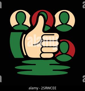 Hand Daumen hoch, Symbol für positives Feedback Stock Vektor