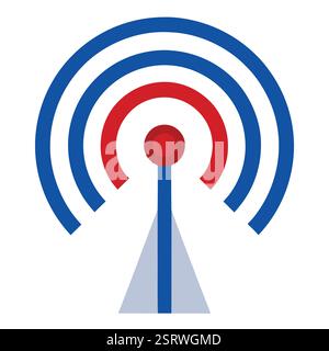 Einfaches Schwarzweiß-Funkturm-Symbol Stock Vektor
