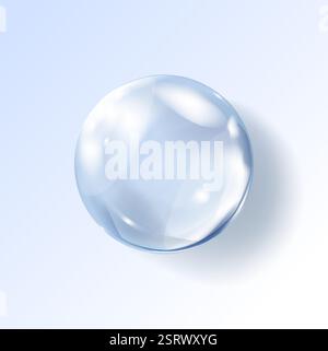 Transparente Hyaluronsäureblasen. Klare Kollagentropfen. Kosmetisches Serum Stock Vektor