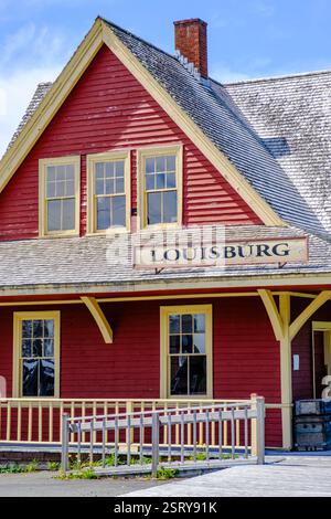 Stadt Louisbourg Sydney & Louisbourg Railway Museum, Cape Breton Island, Nova Scotia, Kanada Stockfoto