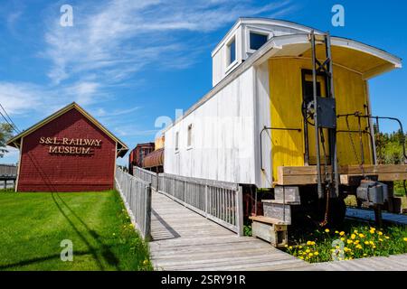 Stadt Louisbourg Sydney & Louisbourg Railway Museum, Cape Breton Island, Nova Scotia, Kanada Stockfoto