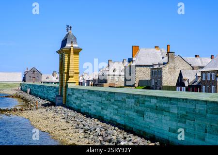 Festung von Louisbourg National Site, befestigte Außenmauer, Cape Breton Island, Nova Scotia, Kanada Stockfoto