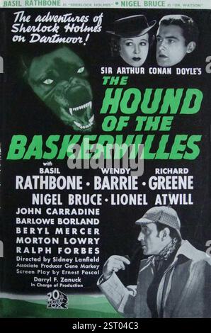 DER HUND DER BASKERVILLES BASIL RATHBONE als Sherlock Holmes, NIGEL BRUCE als Dr. Watson DER HUND DER BASKERVILLES Datum: 1939 Stockfoto