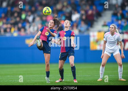 Barcelona, Esp. Februar 2025. FC BARCELONA GEGEN MADRID CFF. Am 16. Februar 2025 während des Spiels zwischen dem FC Barcelona und Madrid CFF, das dem 19. Tag der La Liga F im Johan Cruyff Stadium in Barcelona entspricht, am 16. Februar 2025. Quelle: Rosdemora/Alamy Live News Stockfoto