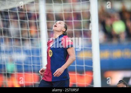 Barcelona, Esp. Februar 2025. FC BARCELONA GEGEN MADRID CFF. Am 16. Februar 2025 während des Spiels zwischen dem FC Barcelona und Madrid CFF, das dem 19. Tag der La Liga F im Johan Cruyff Stadium in Barcelona entspricht, am 16. Februar 2025. Quelle: Rosdemora/Alamy Live News Stockfoto