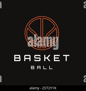American Sports Basketball Club Logo, Basketballclub. Turnier Basketball Club Emblem, Designvorlage auf dunklem Hintergrund Stock Vektor