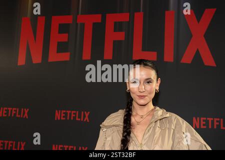 Berlin, Deutschland. Februar 2025. Schauspielerin Perl Baumeister, fotografiert während des 10-jährigen Jubiläums der Berlinale für den Streamingdienst Netflix. Die 75. Internationalen Filmfestspiele Berlin finden vom 13. Bis 23. Februar 2025 statt. Quelle: Soeren Stache/dpa/Alamy Live News Stockfoto