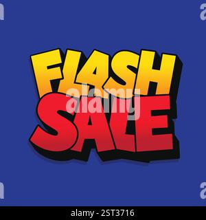 Flash-Verkaufs-Bannerdesign mit moderner Typografie-Vektor-Illustration. Layout des Flash-Verkaufsposters. 3D-Texteffekt-Logotypvorlage Stock Vektor